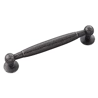 Hickory Hardware 1 Pack Solid Core Kitchen Cabinet Pulls, Luxury Cabinet Handles, Hardware for Doors & Dresser Drawers, 4-3/4 Inch Hole Center, Vibra Pewter, Cumberland Collection