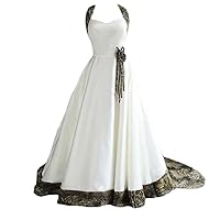 Women's Camouflage Sweetheart Wedding Dresses for Bride A Line Bridal Gown