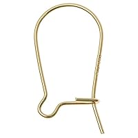 10pcs Adabele Real Gold Plated Sterling Silver 18mm Kidney Earring Hooks Earwire Connector (Wire 0.7mm/21 Gauge/0.028 Inch) for Earrings Making SS84-18