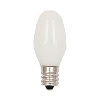 Westinghouse Lighting 5285000 0.6 Watt (7 Watt Equivalent) C7 Frosted Filament LED Light Bulb, Candelabra Base, 2 Pack