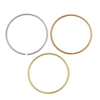 3 Pieces Box set of 9 Karat Solid Gold 20 Gauge - 10MM Length Seamless Continuous Nose Hoop Ring