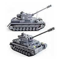 General Jim's Military Brick Building Set - World War 2 German Army F2 Tiger 323 Tank Building Blocks Tank Model Set for History Enthusiast, Teens and Adults