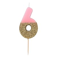 Talking Tables Bday 6 Birthday Candle Cake Topper, Height 8cm, 3