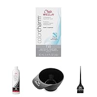WELLA colorcharm Hair Dye & Coloring Kit, T10 Pale Blonde Toner + 10 Vol Cream Developer with Color Mixing Brush & Bowl for Mixing and Application, Great For Professional or At Home DIY Use, 4PC Set