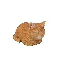 Tabby Sleeping Cat Statue, Orange