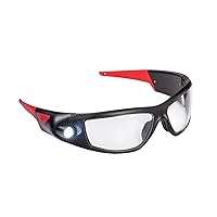Coast SPG400 Rechargeable Lighted LED Safety Glasses with Built-In Inspection Beam, Scratch Resistant Interchangeable Lenses,