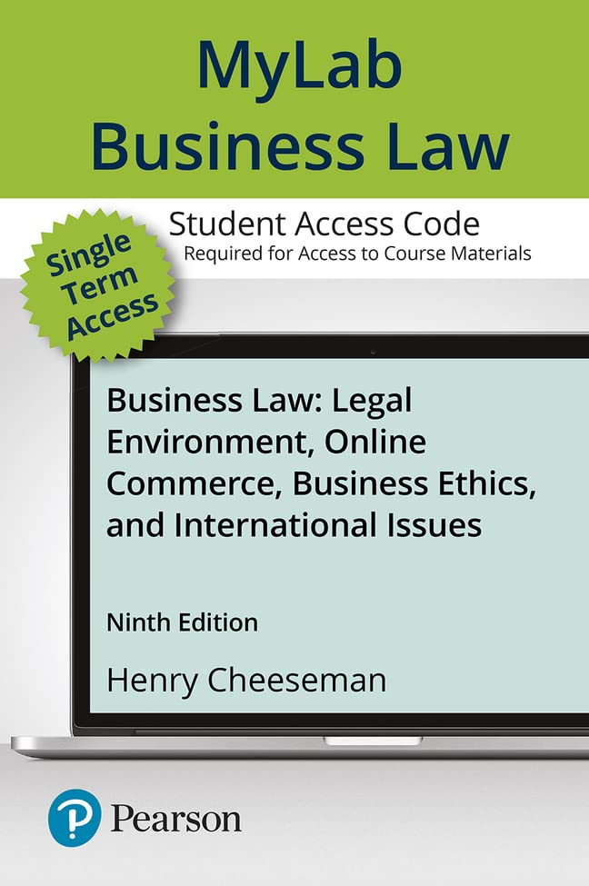 Business Law -- MyLab Business Law with Pearson eText