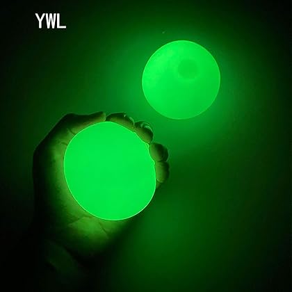 YWL Upgrade Glow Sticky Balls Sticky Wall Balls Sticky Balls Glow Squishy Ball Stick to The Wall and Slowly Fall Off,Fun Toy for ADHD, OCD,4PCS (45mm)