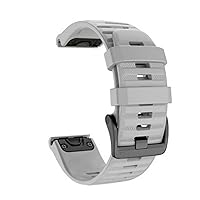 22 26mm Silicone WatchBand Strap for Coros VERTIX 2 Smart Watch Quick Easy Fit Wristband Belt Bracelet Correa (Color : Grey, Size : Black Black Clasp)