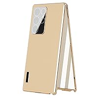 ZIFENGXUAN-Thin Case for Samsung Galaxy S24 Ultra, Tempered Film Screen Protection, All -Inclusive Phoen Cover Metal Edges Shockproof (S24 Ultra,Gold)