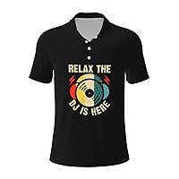Relax The DJ's Here Men's Polo Shirts Casual T-Shirt for Men