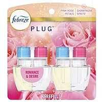 Febreze Odor-Fighting Fade Defy Plug Air Freshener (2) of 0.87 fl oz Refills-NEW EXOTIC EDITION (Romance & Desire)