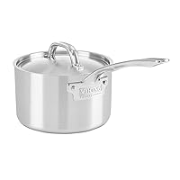Viking Culinary Professional 5-Ply Stainless Steel Saucepan, 3 Quart, Includes Lid, Dishwasher, Oven Safe, Works on All Cooktops including Induction