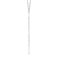 Sterling Silver Rhodium-plated Beads & Vertical Bar w/ 1in ext. Necklace