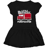 inktastic Red Fire Little Firefighter White Text Toddler Dress