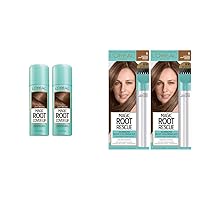 Hair Color Root Cover Up Temporary Gray Concealer Spray Light Brown & Magic Root Rescue 10 Minute Root Hair Coloring Kit, Permanent Hair Color with Quick Precision Applicator