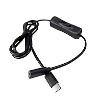 USB C Male to Female Type C Extension Cable with On/Off Power Switch
