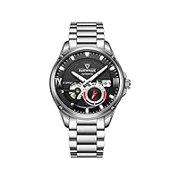 KISOARTWQ Watches Men Watches Women Orient Wristwatches Cheap Seiko Watches Men Luxury Automatic Movement Watch Men Mechanical Waterproof Stainless Steel Moon Phase Watches Luminous Hand(Color:C,Size:)