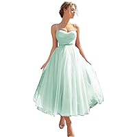 Tulle Prom Dresses Tea Length Corset Spaghetti Straps Sweetheart Formal Party Evening Gowns