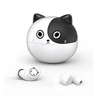 Adorable Kids Earbuds - Kids Wireless Earbuds for Small Ears - Milk Cat Earbuds with Mic and Noise Cancelling, Best Christmas, Halloween and Birthday Gifts for Kids, Friends, Family and Adults