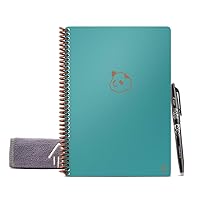 Rocketbook Smart Reusable Notebook, Letter Size Panda Planner with Daily, Weekly, & Monthly Pages, Neptune Teal, (8.5
