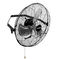 KEN BROWN 18 Inch Wall Mount Fan Outdoor, 4300CFM Metal Wall Fan, 3-Speeds High Velocity Wall Mounted Fan for Patios, Greenhouse, Garage, Gazebo, Barn, Shop, Industrial