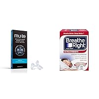 Mute Nasal Dilator and Breathe Right Extra Strength Nasal Strips Bundle for Snore Reduction and Nasal Breathing (3-Pack + 26 Count)