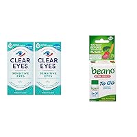 Sensitive Eye Drops 2 Pack + Beano to Go Gas Relief Tablets 12 Count