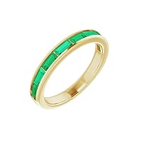 Solid 14k Yellow Gold Emerald Ring Band (Width = 27.8mm) - Size 6.5