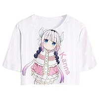 Anime Miss Kobayashi's Dragon Maid 3D Printed Women Crop Top T-Shirt