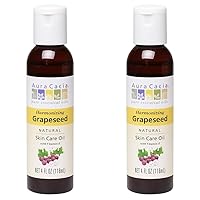 Aura Cacia Grapeseed Skin Care Oil | GC/MS Tested for Purity | 118ml (4 fl. oz.) (Pack of 2)