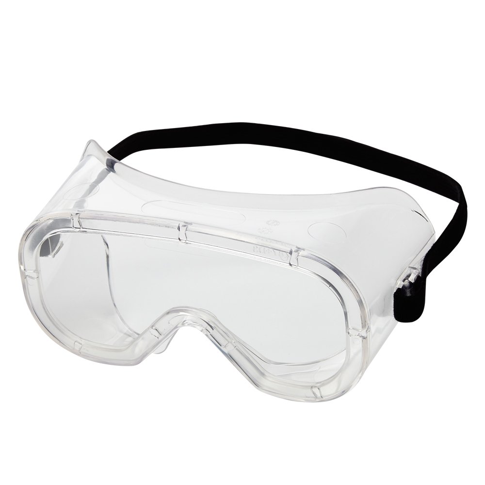 Sellstrom Flexible, Soft, Non-Vented, Protective Safety Goggle, Clear Body, Anti-Fog Coating, Clear Lens, Black Adjustable Strap, S81220