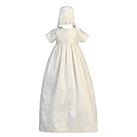 Baby-Girls Silk Heirloom Family Gown With Two Hats