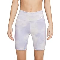 Nike One Icon Clash Womens 7 Printed Shorts (Light Thistle/White, X-Small)