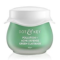 Indian Skin Care Pollution + Acne Defense Green Clay Mask - with Salicylic, Matcha Tea | For Dark Spots, Oily, Acne Prone Skin | 85g