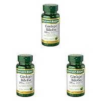 Ginkgo Biloba Capsules 120mg, Memory Support Supplement, Supports Brain Function and Mental Alertness, 100 Capsules (Pack of 3)