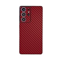 Mighty Skins Carbon Fiber Skin Compatible with Samsung Galaxy S21 Ultra - Solid Burgundy | Protective, Durable Textured Carbon Fiber Finish | Easy to Apply | Made in The USA