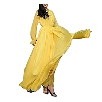 Dress for Women Tie On Waist Solid Thin A Line Party Dresses Bohemian Midi Long Robes