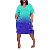 2022 Women's Summer Plus Size V Neck Suspenders Knee Pocket Casual Dresses That Hide Belly Fat Maternity Dress
