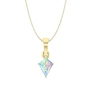 Opal Stone Pendant Necklace, Fire Opal Oval Pendant Jewelry, Opal Pendant Necklace for Women, Sterling Silver Necklace, October Birthstone