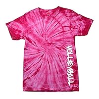 Volleyball Short Sleeve T-Shirt Volleyball in White-Pinktiedye-Small