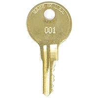 CompX National 001 File Cabinet, Desk or Cubicle Replacement Key 001