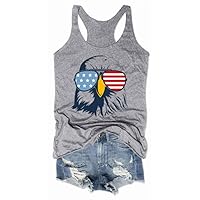 American Flag Tank Tops for Women 4th of July Air Force Flyover Flag Tank Shirts with Eagle Patriotic USA Flag Vest Shirt
