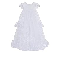 Lucy Heirloom Lace Christening Baptism Blessing Gown for Girls, Made in USA
