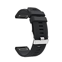 Sport Silicone Watchband Wrist Strap for Garmin Fenix 6X 6 6S Pro 5X 5 5S Plus 3 3HR 20 22 26mm EasyFit Quick Release wirst Band (Color : Black, Size : 26mm Fenix 5X 6X)