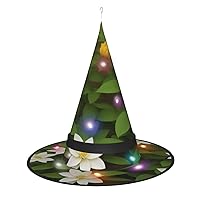 Colored Lines Print Pattern Print Halloween Cone Witch Hat with Led Light, Wizards Hat Halloween Party Accessories.
