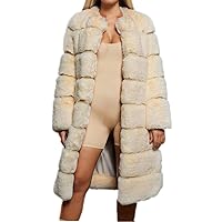Lisa Colly Women Winter Overcoat Luxury Long Faux Fur Coat Jacket Outwear Warm Parka Coat