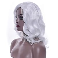 Short Curly Hair White Cosplay Wig Party False Hair Accessories Wigs #1 10inches