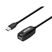 Monoprice 5-meter USB 3.0 A Male to A Female Active Extension Cable, Black