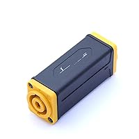 10Pcs 4 Pin Speaker Power Amplifier Connector Female to Female AC Coupler Extender Adapter Loudspeaker Audio Cable Adapter (Color : Yellow to Yellow)